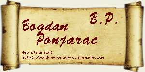 Bogdan Ponjarac vizit kartica